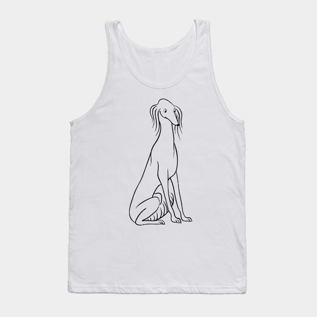 Sitting Saluki Tank Top by illucalliart